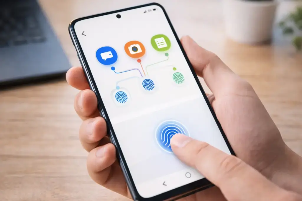 Smartphone con menu di personalizzazione