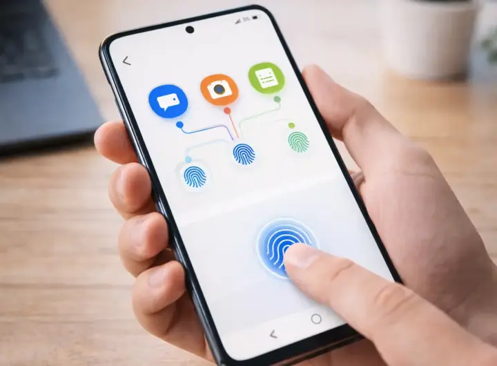 Smartphone con menu di personalizzazione